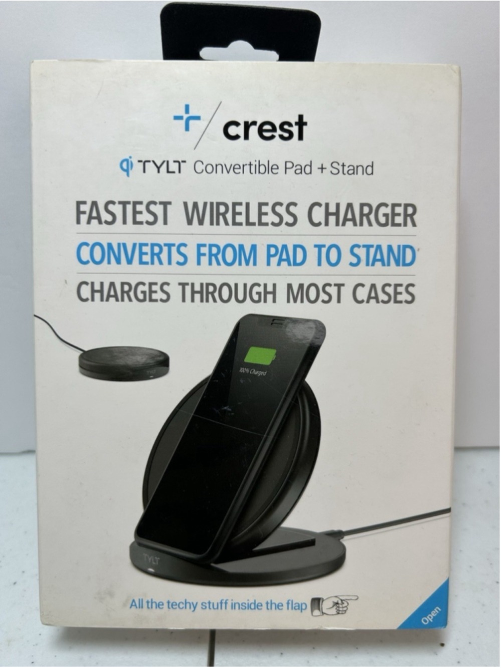 TYLT Crest 10W Qi Wireless Fast Charger Pad iPhone Samsung AirPods Black